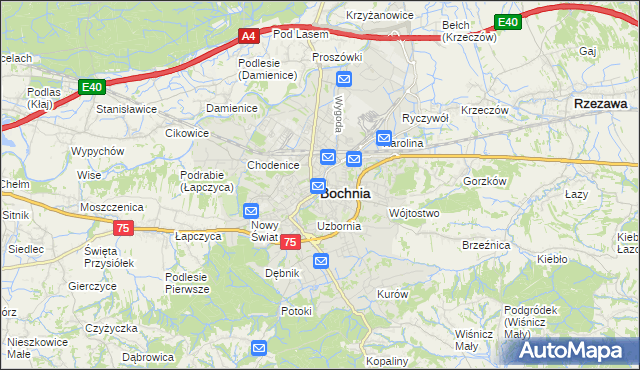 mapa Bochni, Bochnia na mapie Targeo