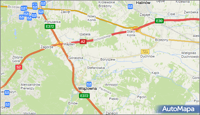 mapa Boryszew, Boryszew na mapie Targeo