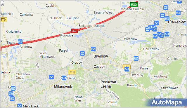 mapa Brwinów, Brwinów na mapie Targeo