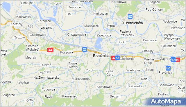 mapa Brzeźnica powiat wadowicki, Brzeźnica powiat wadowicki na mapie Targeo