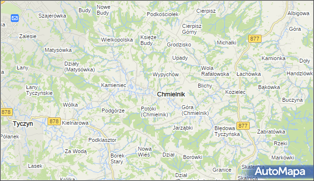 mapa Chmielnik powiat rzeszowski, Chmielnik powiat rzeszowski na mapie Targeo