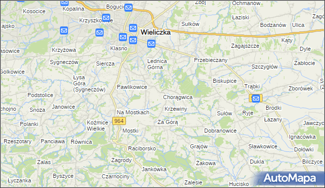 mapa Chorągwica, Chorągwica na mapie Targeo