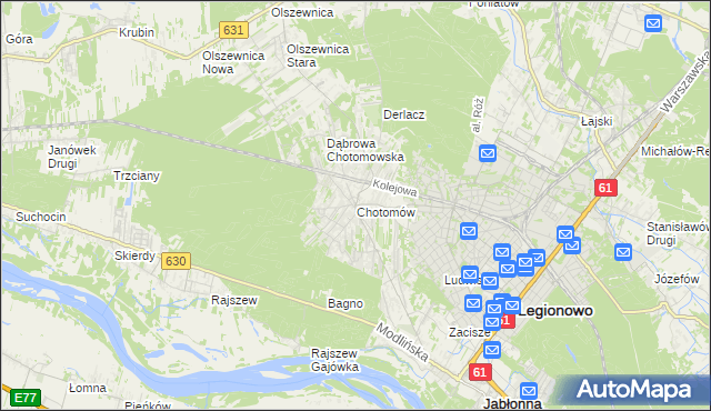 mapa Chotomów, Chotomów na mapie Targeo