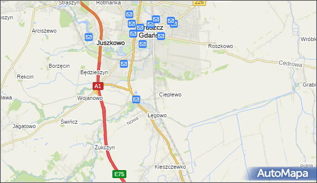 mapa Cieplewo, Cieplewo na mapie Targeo