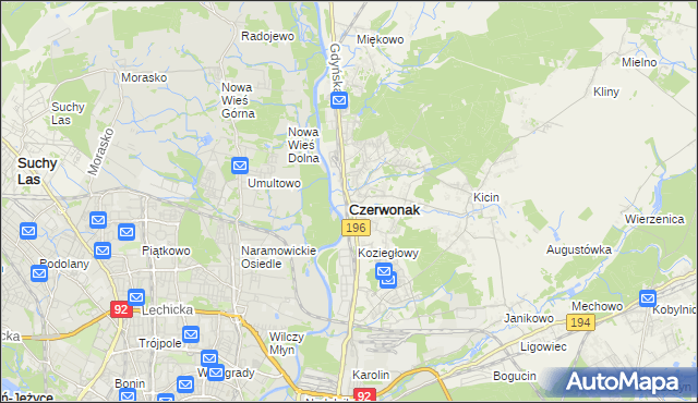 mapa Czerwonak, Czerwonak na mapie Targeo