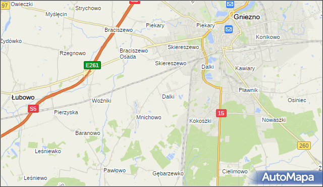 mapa Dalki, Dalki na mapie Targeo