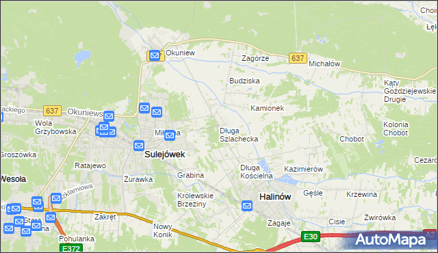 mapa Długa Szlachecka, Długa Szlachecka na mapie Targeo
