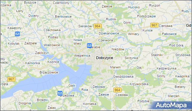 mapa Dobczyce, Dobczyce na mapie Targeo