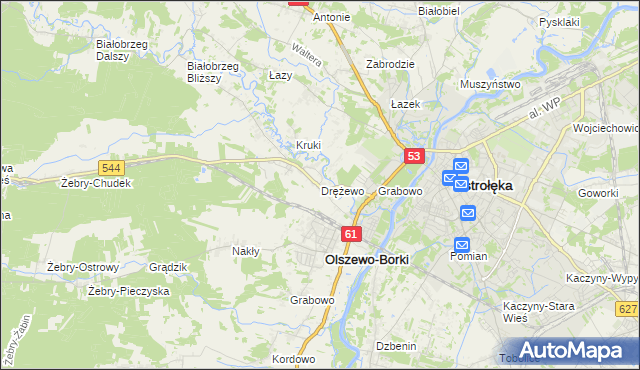 mapa Drężewo, Drężewo na mapie Targeo