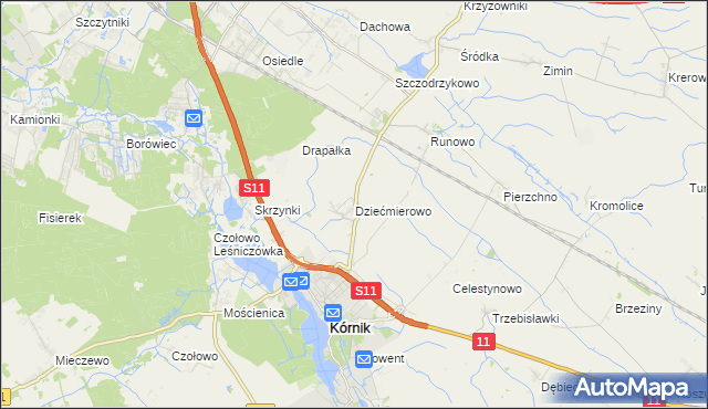 mapa Dziećmierowo, Dziećmierowo na mapie Targeo