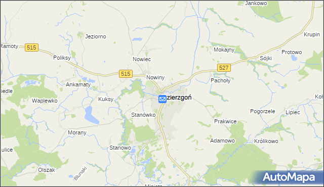 mapa Dzierzgoń, Dzierzgoń na mapie Targeo