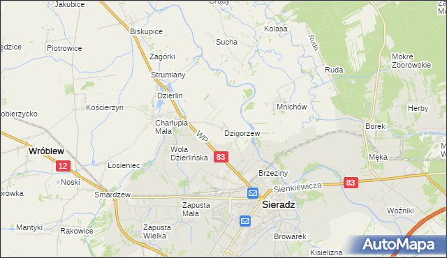 mapa Dzigorzew, Dzigorzew na mapie Targeo