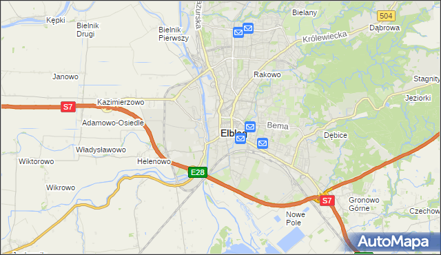 mapa Elbląga, Elbląg na mapie Targeo