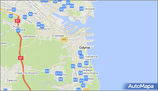 mapa Gdyni, Gdynia na mapie Targeo