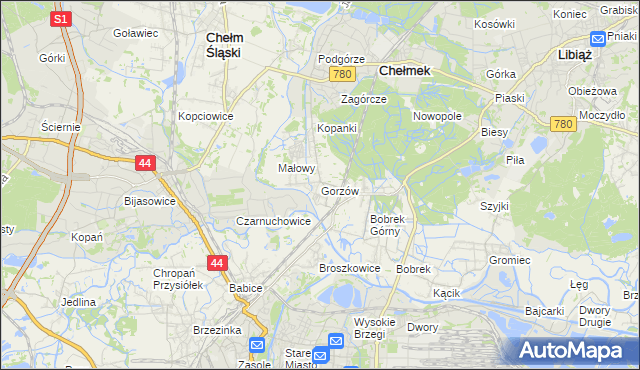 mapa Gorzów, Gorzów na mapie Targeo