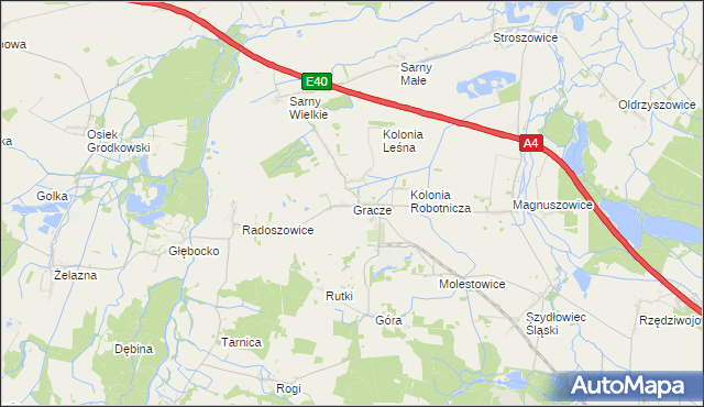 mapa Gracze, Gracze na mapie Targeo