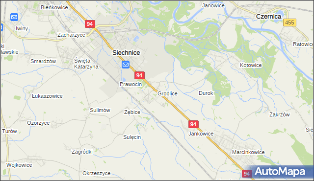 mapa Groblice, Groblice na mapie Targeo