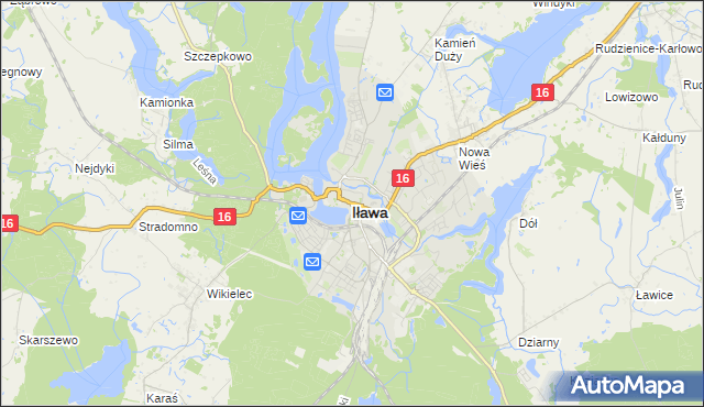 mapa Iława, Iława na mapie Targeo