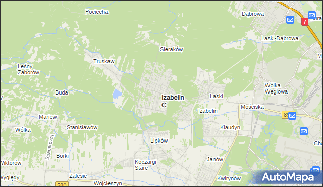 mapa Izabelin C, Izabelin C na mapie Targeo