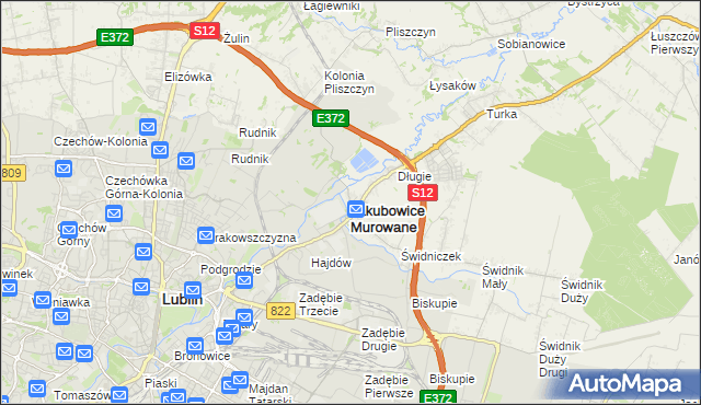mapa Jakubowice Murowane, Jakubowice Murowane na mapie Targeo