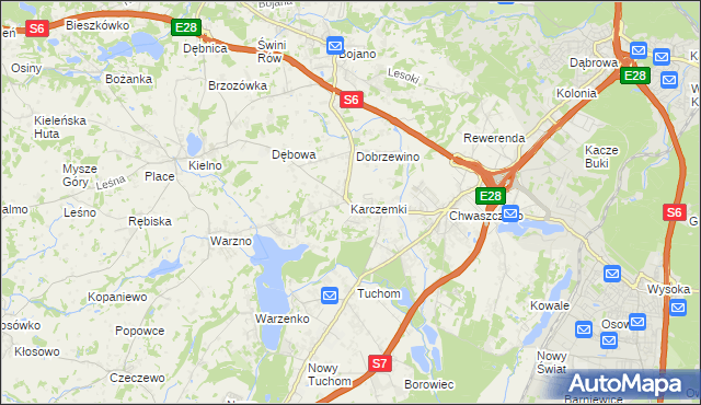 mapa Karczemki gmina Szemud, Karczemki gmina Szemud na mapie Targeo