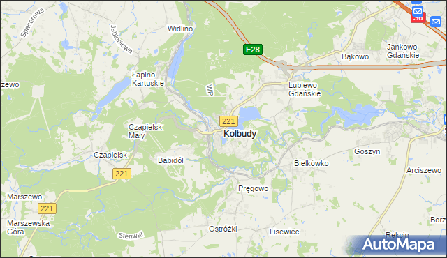 mapa Kolbudy, Kolbudy na mapie Targeo