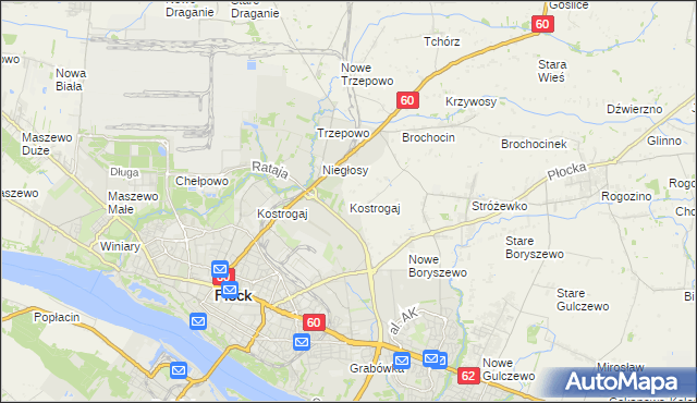 mapa Kostrogaj, Kostrogaj na mapie Targeo