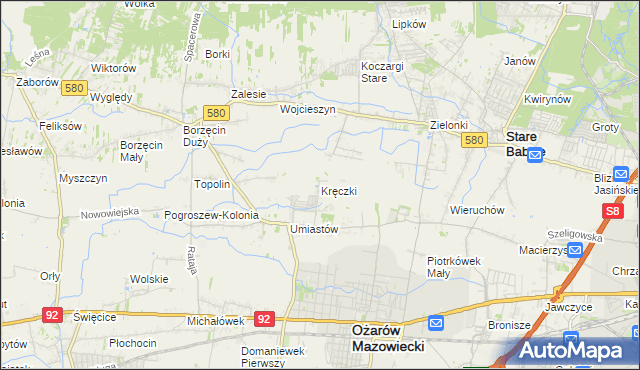 mapa Kręczki, Kręczki na mapie Targeo