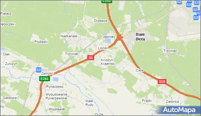 mapa Kruszyn Krajeński, Kruszyn Krajeński na mapie Targeo