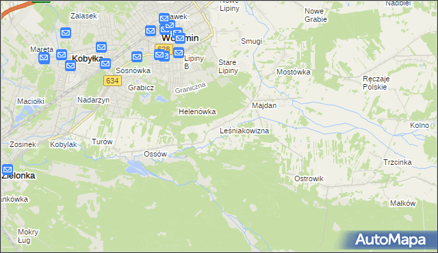 mapa Leśniakowizna, Leśniakowizna na mapie Targeo
