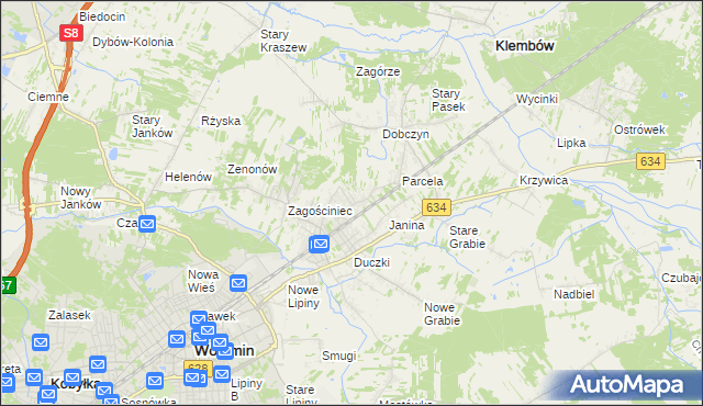 mapa Lipinki gmina Wołomin, Lipinki gmina Wołomin na mapie Targeo