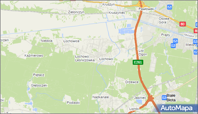 mapa Łochowo, Łochowo na mapie Targeo