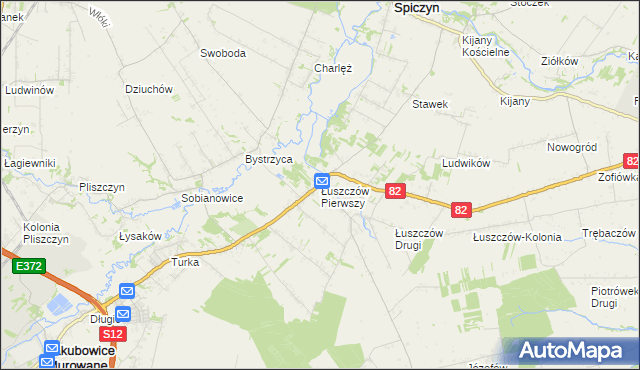 mapa Łuszczów Pierwszy, Łuszczów Pierwszy na mapie Targeo