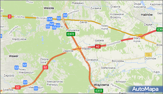 mapa Majdan gmina Wiązowna, Majdan gmina Wiązowna na mapie Targeo