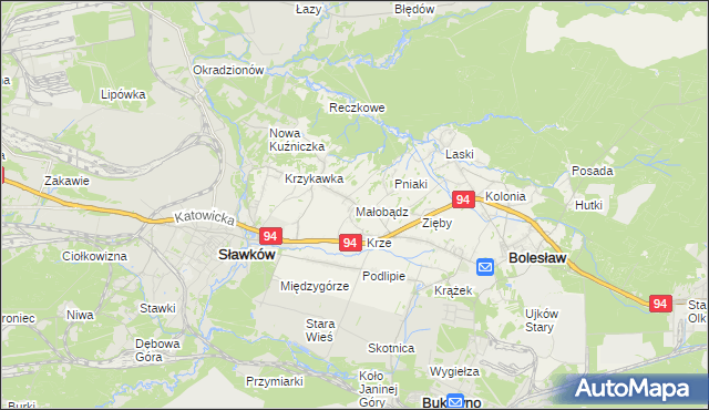 mapa Małobądz, Małobądz na mapie Targeo