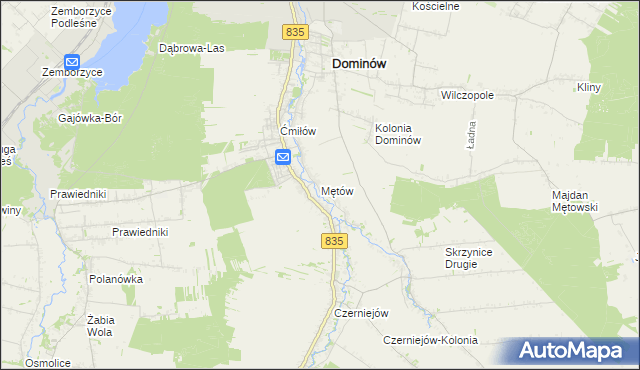 mapa Mętów, Mętów na mapie Targeo