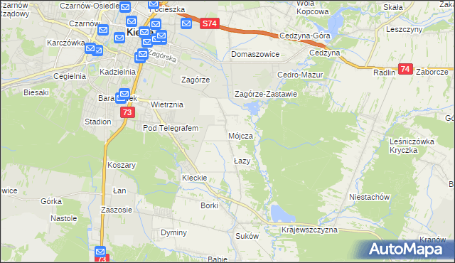 mapa Mójcza, Mójcza na mapie Targeo