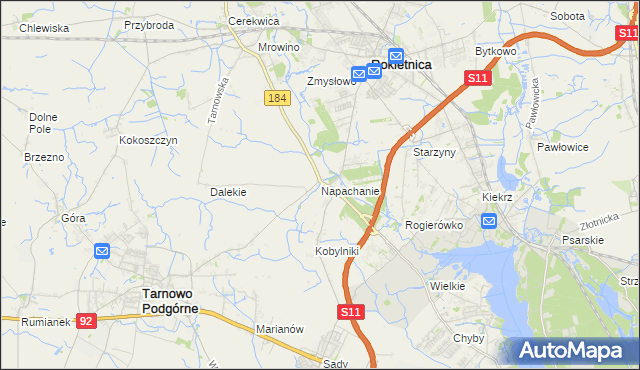 mapa Napachanie, Napachanie na mapie Targeo