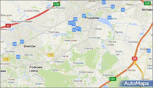 mapa Nowa Wieś gmina Michałowice, Nowa Wieś gmina Michałowice na mapie Targeo