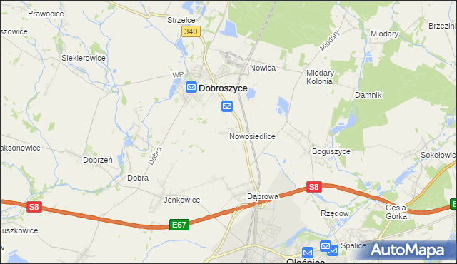 mapa Nowosiedlice, Nowosiedlice na mapie Targeo