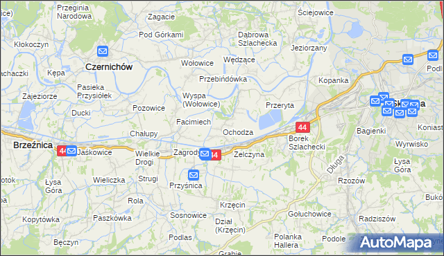 mapa Ochodza gmina Skawina, Ochodza gmina Skawina na mapie Targeo