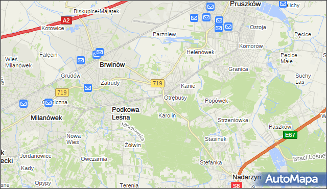 mapa Otrębusy, Otrębusy na mapie Targeo