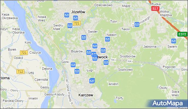 mapa Otwock, Otwock na mapie Targeo