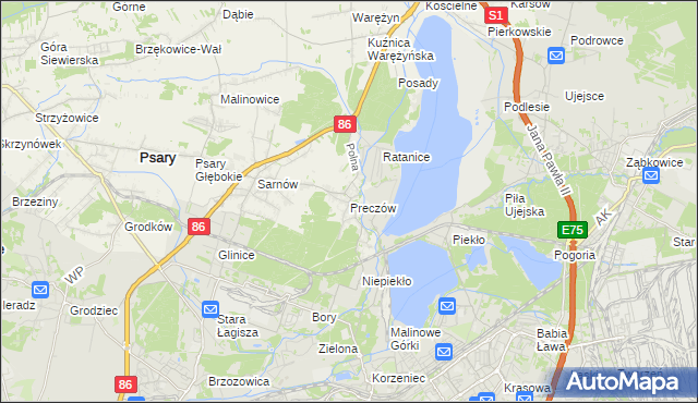 mapa Preczów, Preczów na mapie Targeo