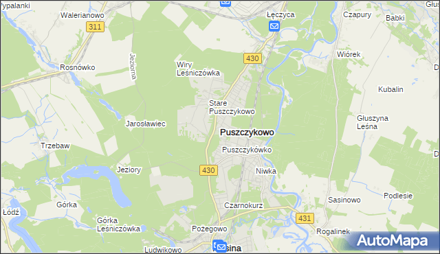 mapa Puszczykowo powiat poznański, Puszczykowo powiat poznański na mapie Targeo