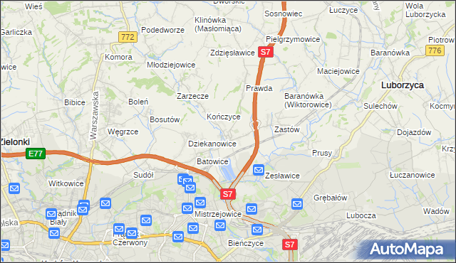 mapa Raciborowice gmina Michałowice, Raciborowice gmina Michałowice na mapie Targeo