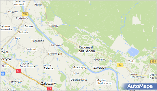 mapa Radomyśl nad Sanem, Radomyśl nad Sanem na mapie Targeo
