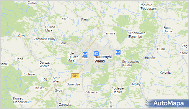 mapa Radomyśl Wielki, Radomyśl Wielki na mapie Targeo