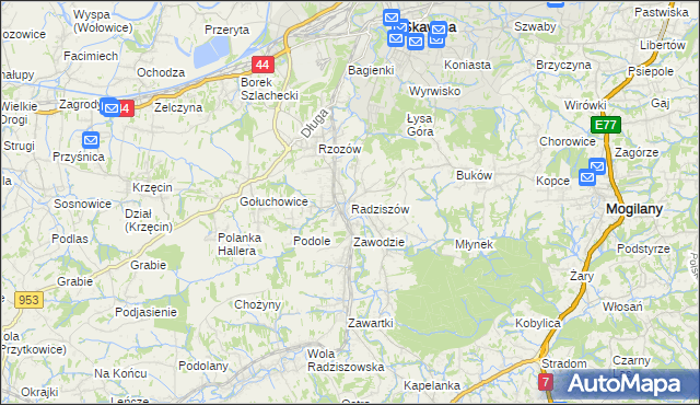 mapa Radziszów, Radziszów na mapie Targeo