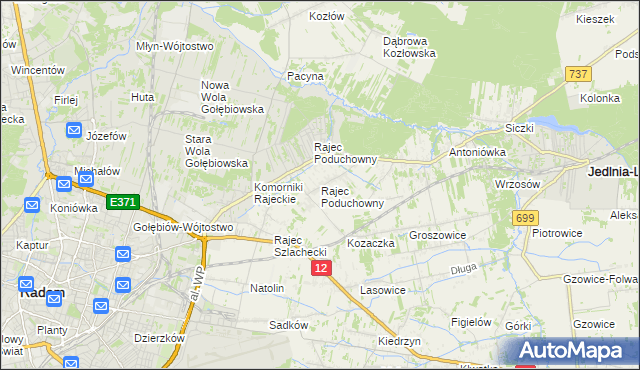 mapa Rajec Poduchowny, Rajec Poduchowny na mapie Targeo